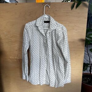 Men's White Dress Shirt with Pattern